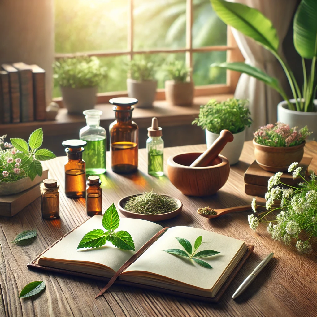 naturopathie - livre avec ambiance naturel